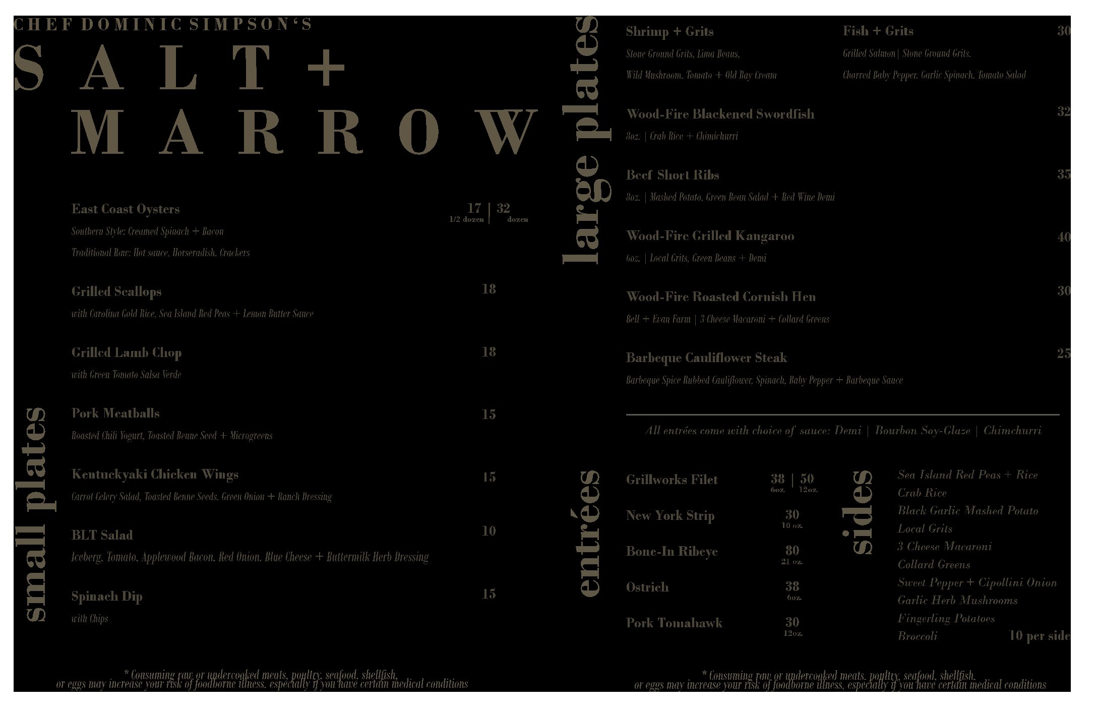 Salt Marrow Menu Crowne Plaza North Augusta